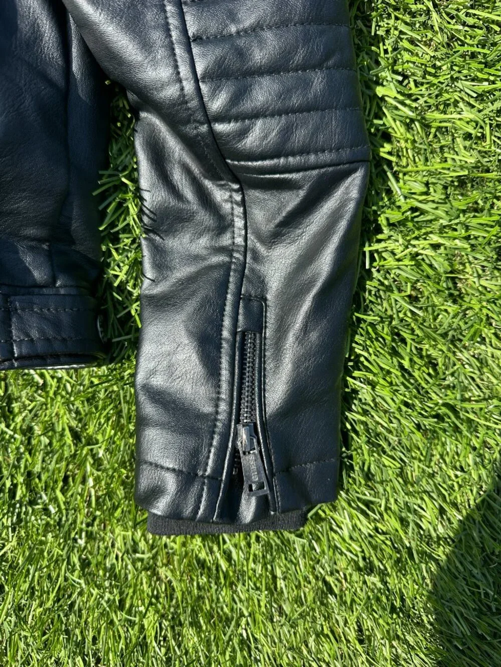 Guess Leather Biker jacket with detachable zip hood